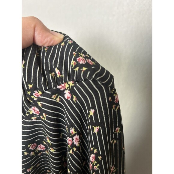 Vtg Jonathan Martin Y2K Asymmetric Midi Maxi Dress 12 Striped Roses Fairy Pinup - Picture 9 of 9